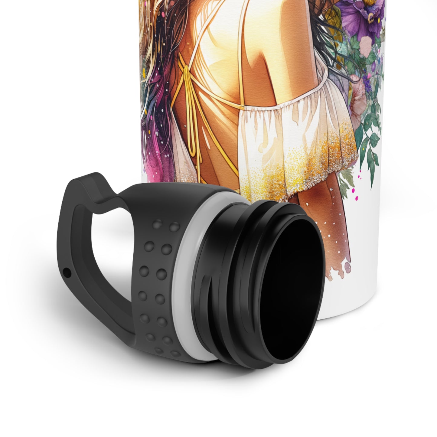 I Am My Own Happily Ever After Stainless Steel Water Bottle with Inspirational Art, Floral Water Bottle, Motivational Gift for Her, Reusable Travel Bottle, [...]