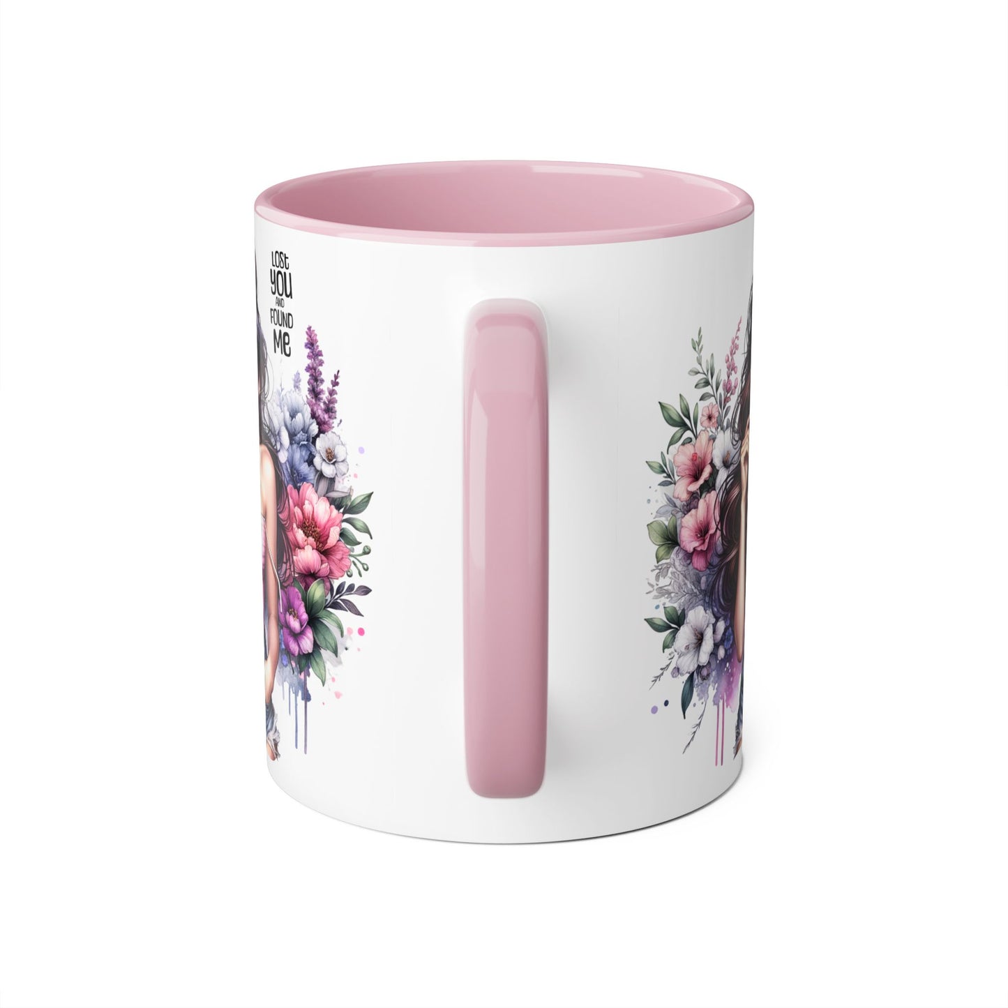 Floral Art Accent Mug - Lost You and Found Me , Coffee Lover Gift, Home Decor, Birthday, Mother's Day, Inspirational Drinkware