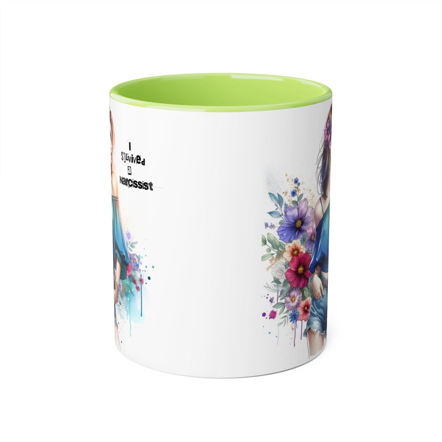 Stylish Floral Accent Mug, Trendy Coffee Cup, Gift for Her, Birthday Mug, Inspirational Drinkware