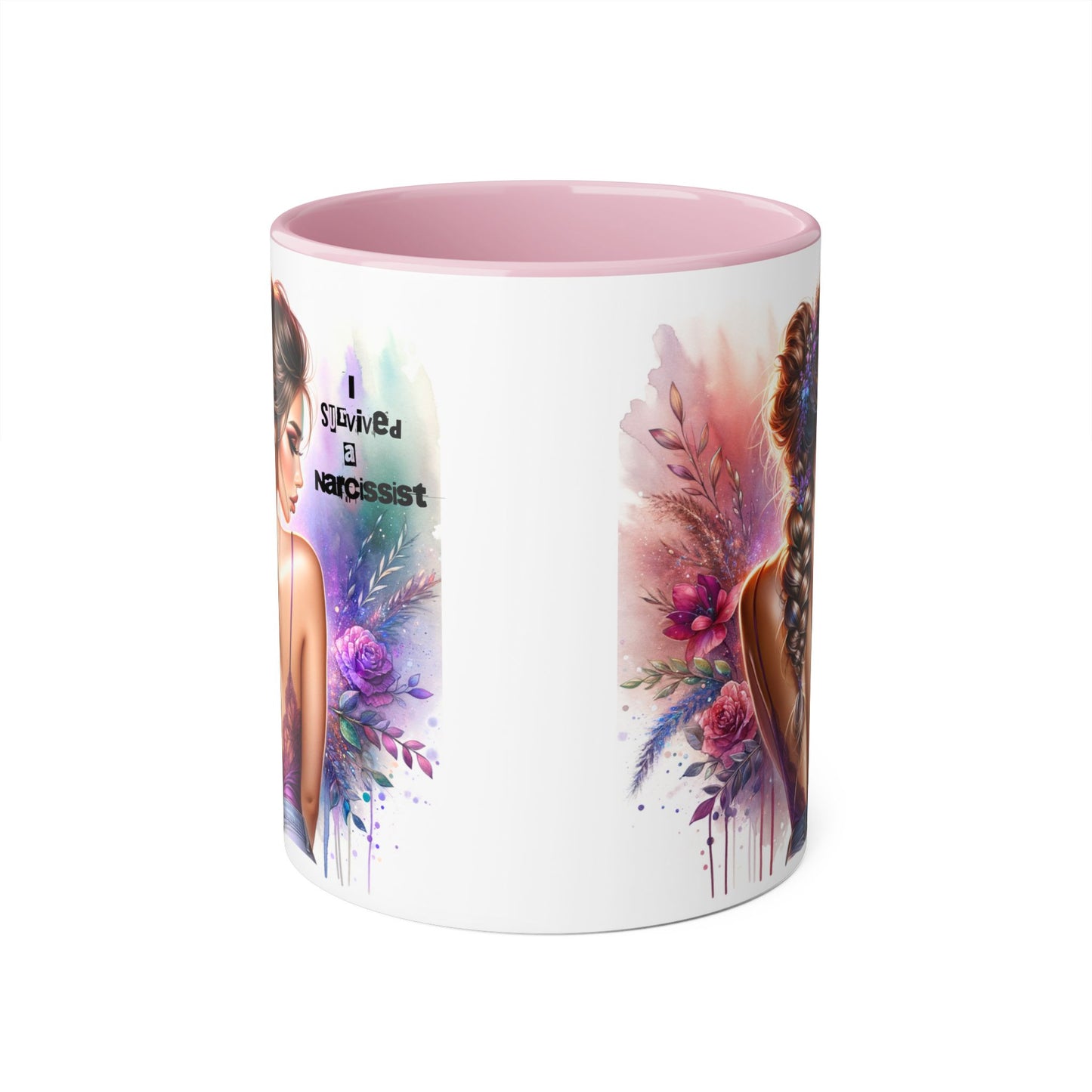 Artistic Accent Mug, Beautiful Coffee Cup, Unique Gift Idea, Home Décor, Self-Love Reminder, Floral Art Mug, Motivational Tea Cup