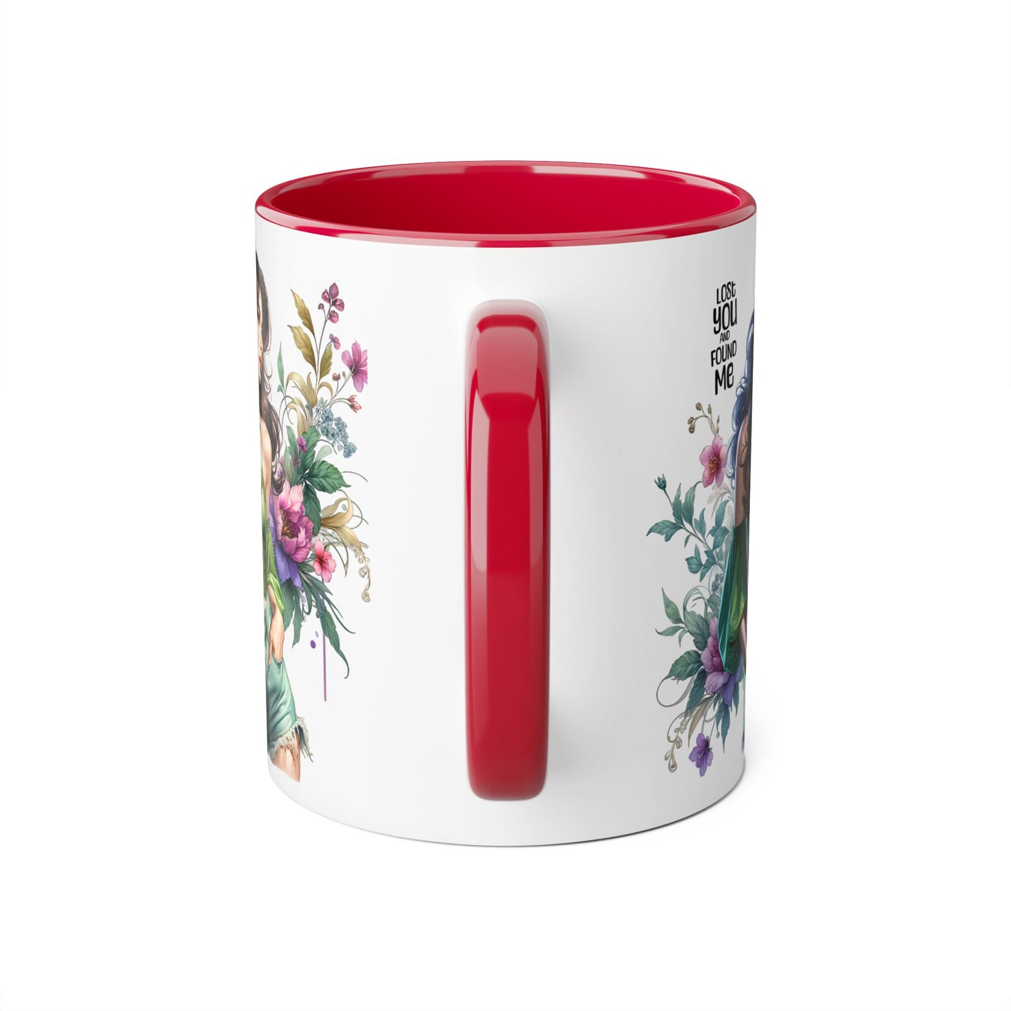 Lost You and Found Me Whimsical Floral Accent Mug for Nature Lovers, Unique Gift for Friends, Home Décor, Coffee Tea Drinkware, Thoughtful Gift Idea