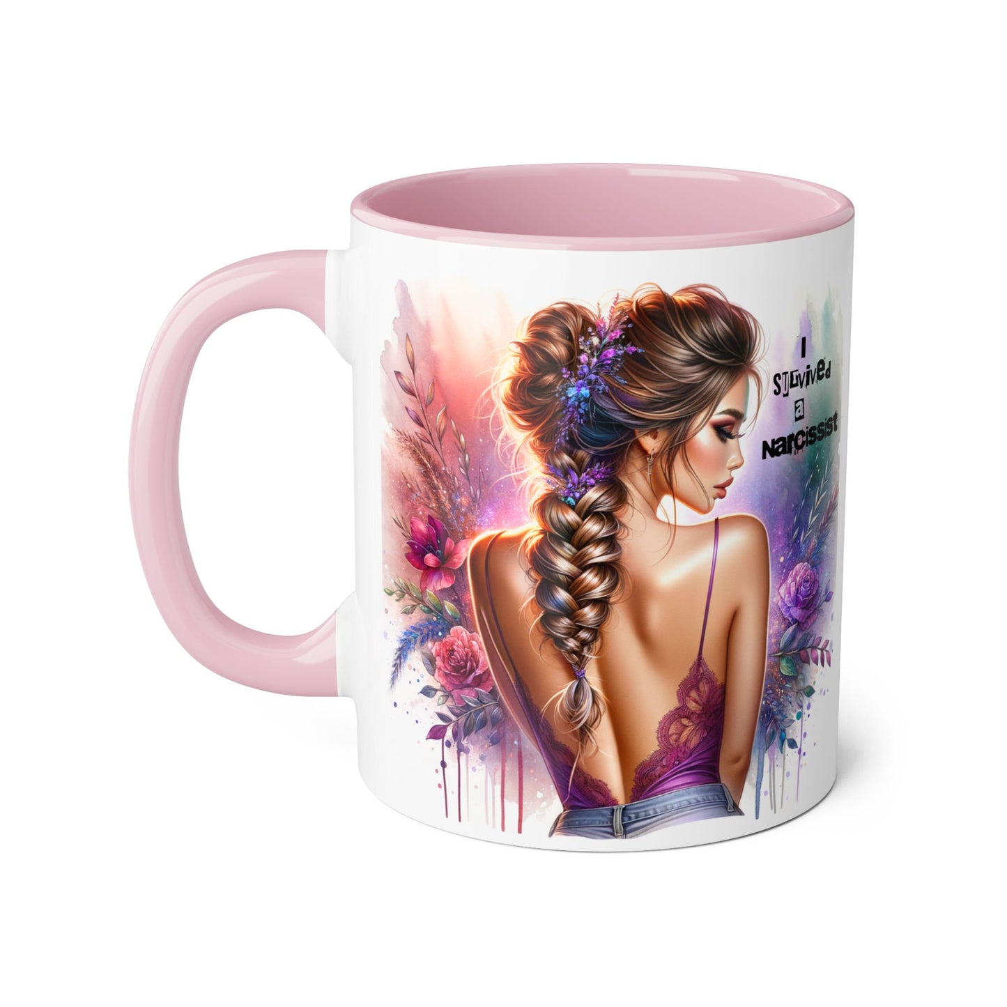 Artistic Accent Mug, Beautiful Coffee Cup, Unique Gift Idea, Home Décor, Self-Love Reminder, Floral Art Mug, Motivational Tea Cup