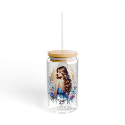 I'm Too Cute For My Ex Stylish Glass Sipper, 16oz Drinkware, Beautiful Art, Eco-Friendly, Summer Essentials, Perfect Gift, Home & Kitchen Decor