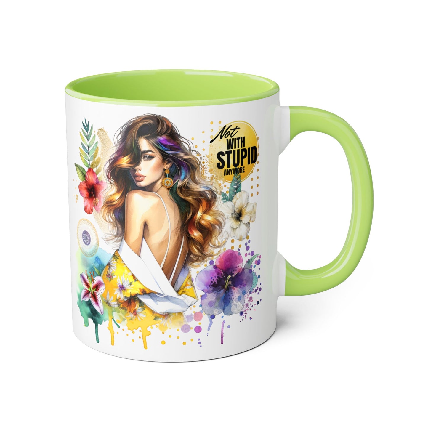Not With Stupid Anymore Humoristic 11oz Accent Mug
