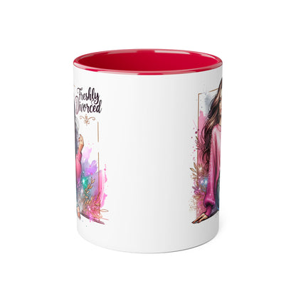 Freshly Divorced Accent Mug | Empowering Coffee Cup for Newly Single | Celebrate New Beginnings | Humorous Gift for Friends | Divorce [...]