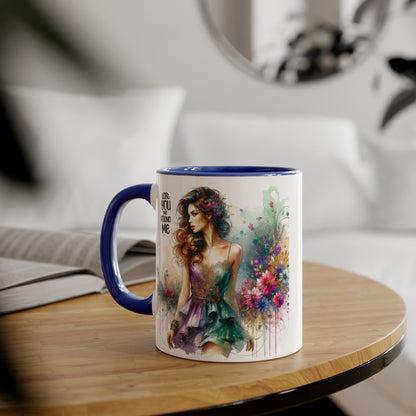 Lost You and Found Me Colorful Floral Accent Mug, Vibrant Art Coffee Cup for Flower Lovers, Inspirational Gift for Mother's Day, Chic Drinkware