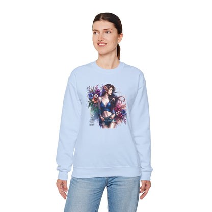 I Am My Own Happily Ever After  Floral Goddess Sweatshirt | Cozy Unisex Crewneck | Perfect Gift for Fall/Winter, Artistic Apparel, Wall Art Sweatshirt, Everyday Wear