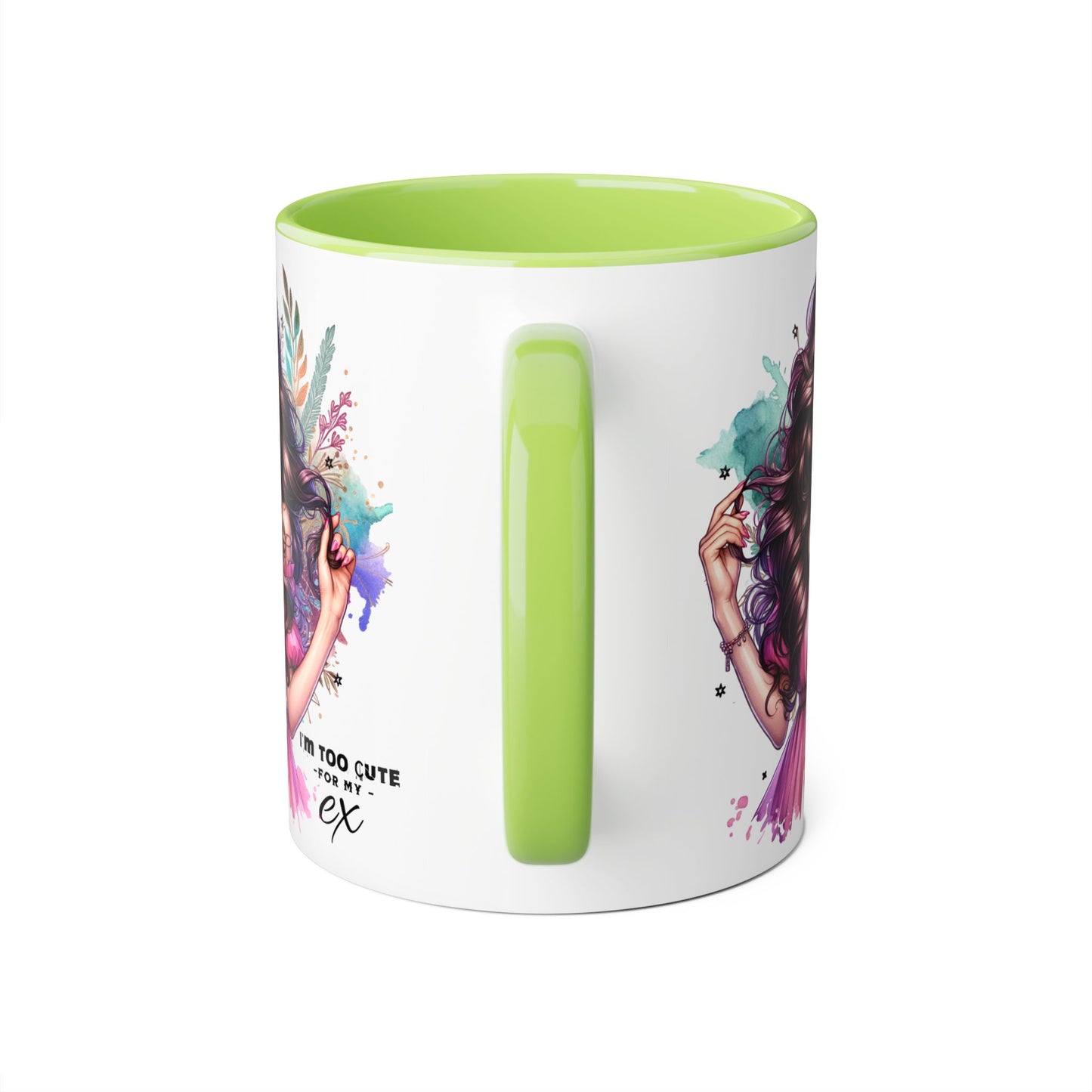 I'm Too Cute For My Ex Art Accent Mugs for Coffee Lovers, Gifts for Her, Unique Sipware, Birthday, Home Decor, Personalized Mug