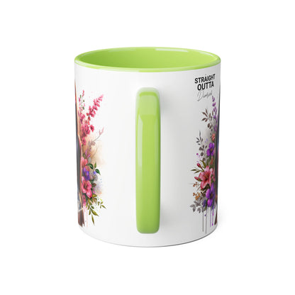 Straight Outta Divorced Humoristic Floral Accent Mug