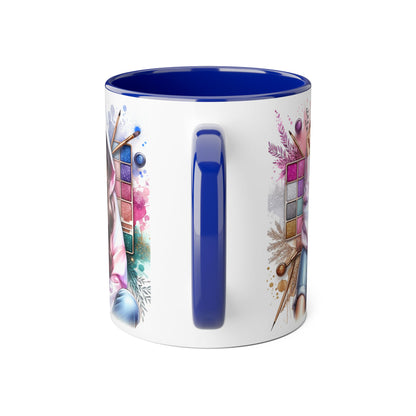 Free and Loving Me Artistic Accent Mugs, Fashionista Gift, Makeup Artist Coffee Cup, Unique Artistic Mug, Stylish Beverage Container, Creative Decor