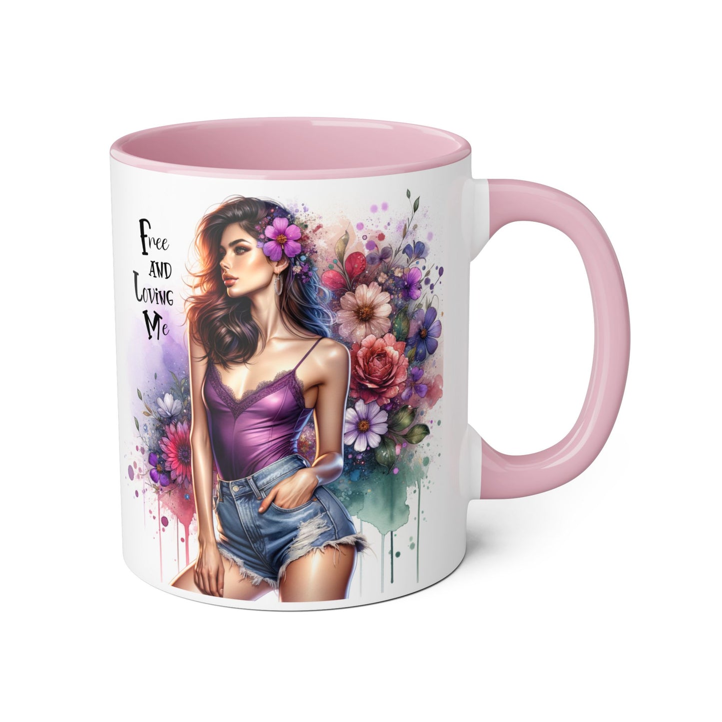 Free and Loving Me Bohemian Accent Mug, Floral Coffee Cup, Inspirational Gift for Her, Free and Loving Me Design, Unique Home Decor, Birthday, Special [...]