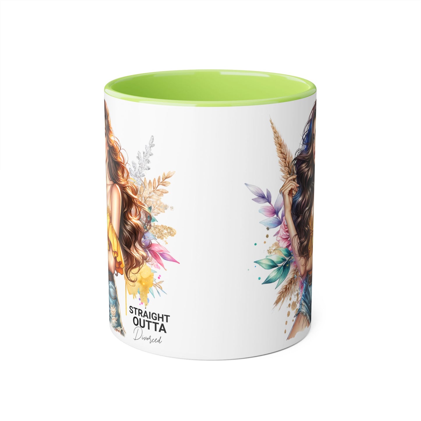Straight Outta Divorced Humoristic Vibrant Accent Mug for Coffee Lovers, Perfect Gift for Birthdays, Anniversaries, or Home Decor