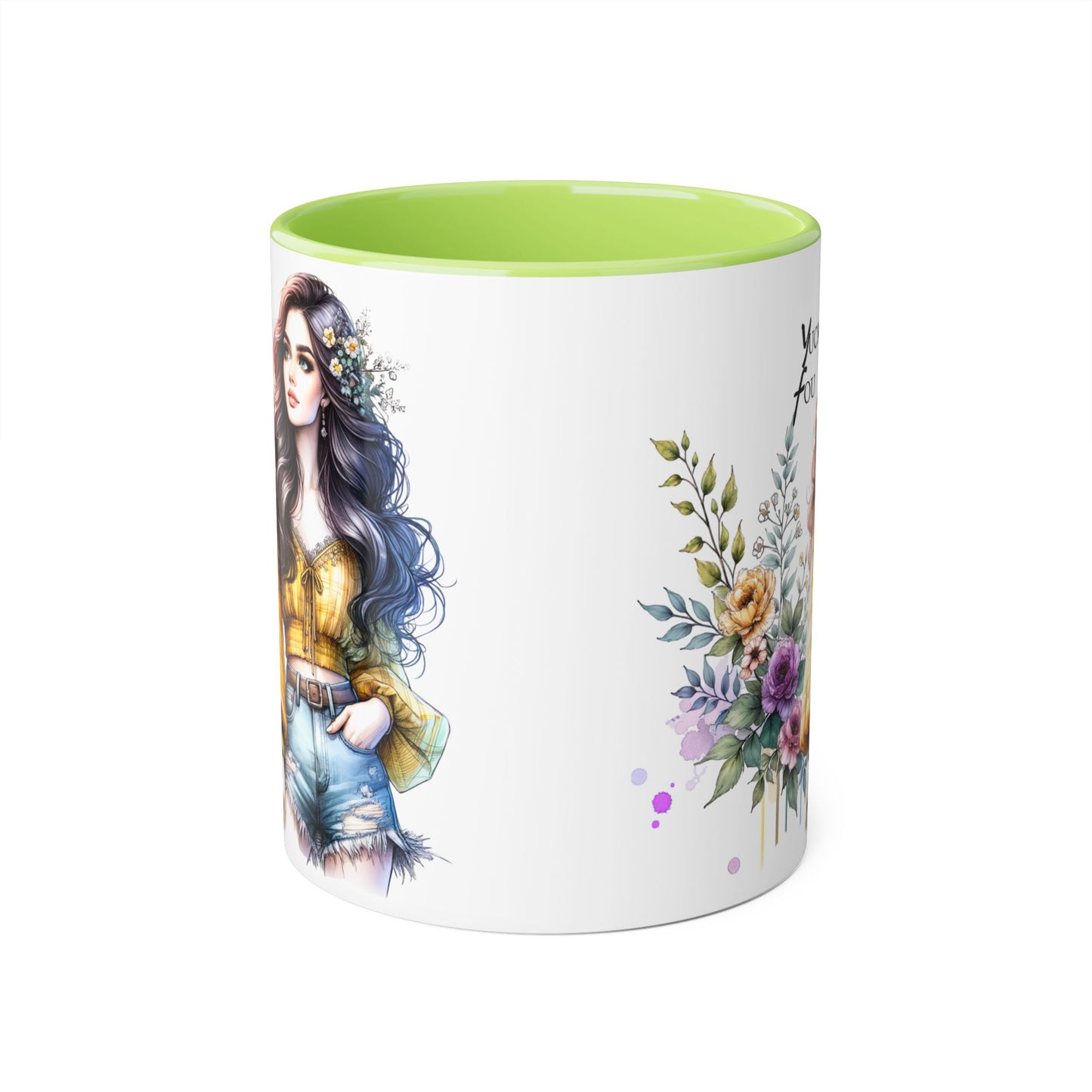 Yuck Fou Bohemian Accent Mug, Floral Coffee Cup, Gift for Her, Home Decor, Artist Mug, Women's Mug, Inspirational Mug