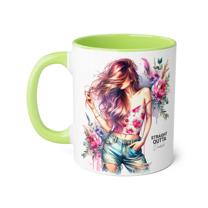 Straight Outta Divorced Humoristic Floral Accent Mug - Inspiring Gift for Friends, Unique Coffee Cup, Perfect for Birthdays, Home Decor, Coffee Lovers