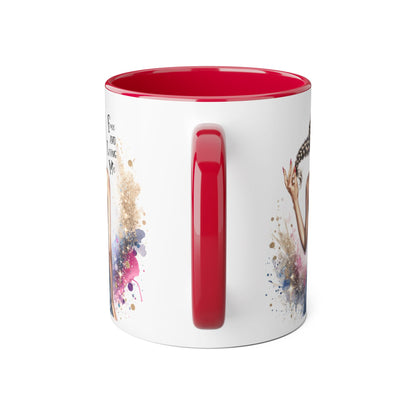 Free and Loving Me Accent Mug, Empowering Coffee Cup, Inspirational Gift, Unique Women’s Mug, Morning Motivation