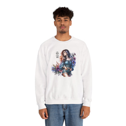 Lost You And Found Me Whimsical Floral Crewneck Sweatshirt | 'Until You Came to Me' Quote | Cozy Gift for Her, Floral Sweatshirt, Relaxed Style, Casual Wear