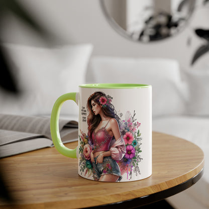 I Am My Own Happily Ever After Empowered Floral Accent Mug - 11oz with Inspirational Quote