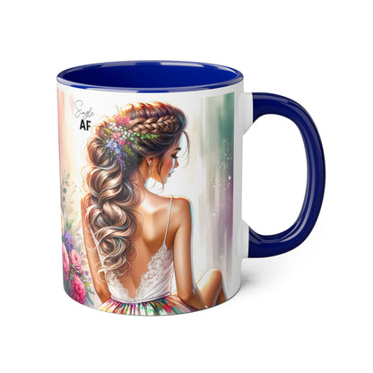 Elegant Floral Accent Mug - Perfect for Coffee Lovers, Gift for Her, Tea Time, Home Decor, Birthdays or Celebrations