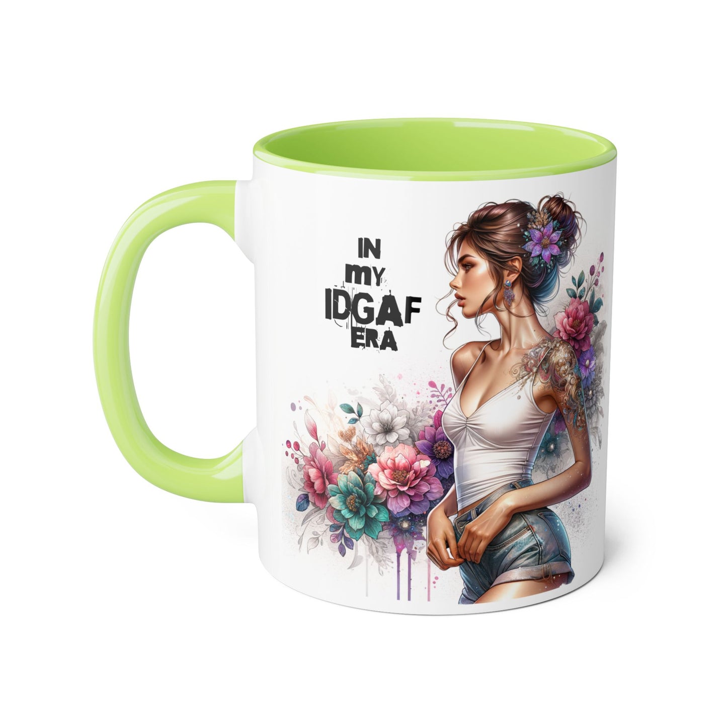 In My IDGAF Era Accent Mug - Black Ceramic Tea/Coffee Cup, Personalized Gift for Her, Quirky Home Decor, Unique Birthday Present, [...]