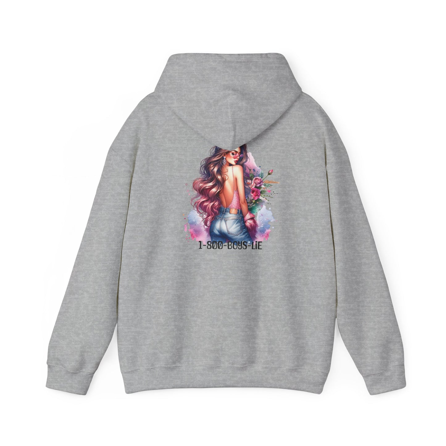 1-800-Boys-Lie Floral Art Hooded Sweatshirt, Cozy Unisex Hoodie, Everyday Wear, Gift for Her, Casual Style
