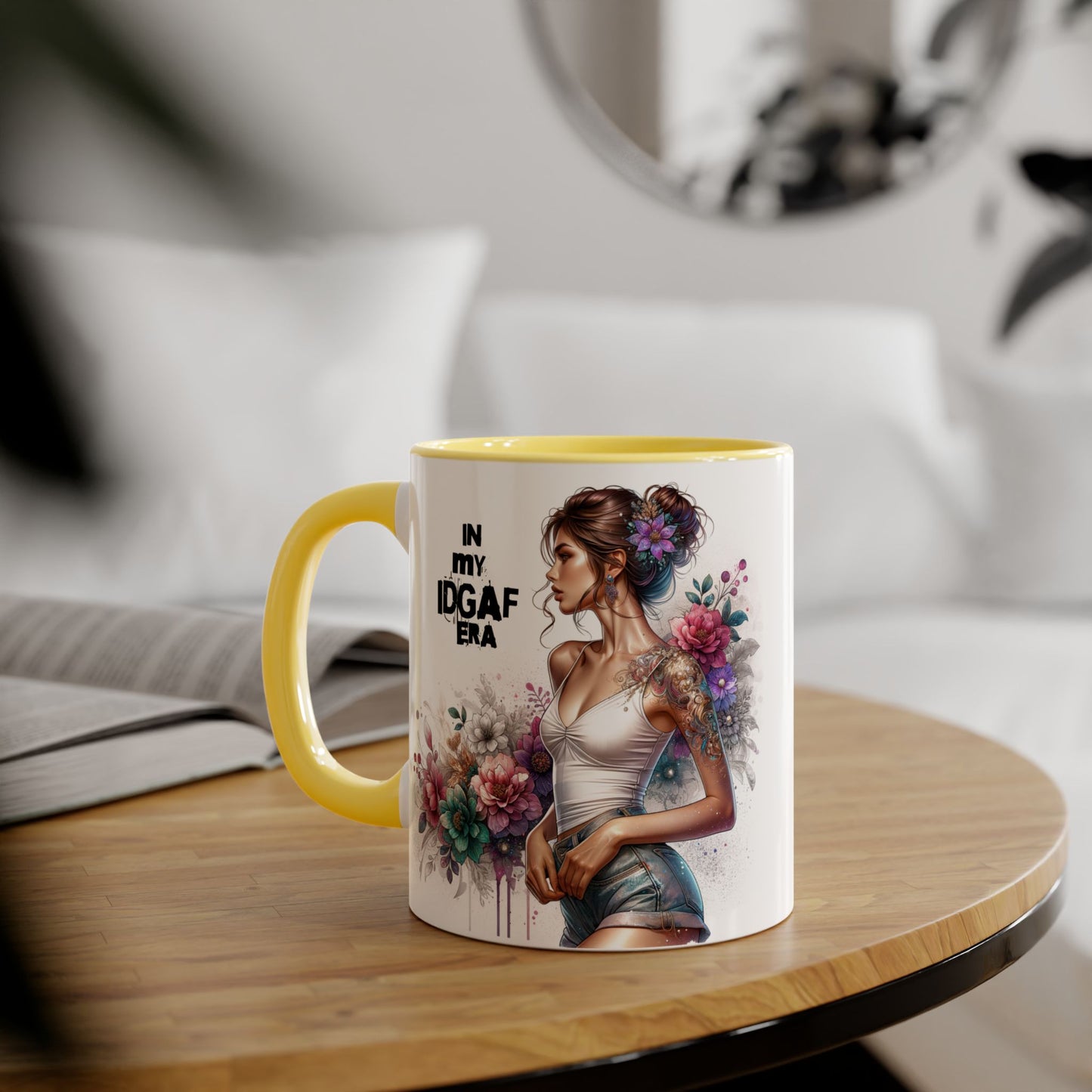 In My IDGAF Era Accent Mug - Black Ceramic Tea/Coffee Cup, Personalized Gift for Her, Quirky Home Decor, Unique Birthday Present, [...]