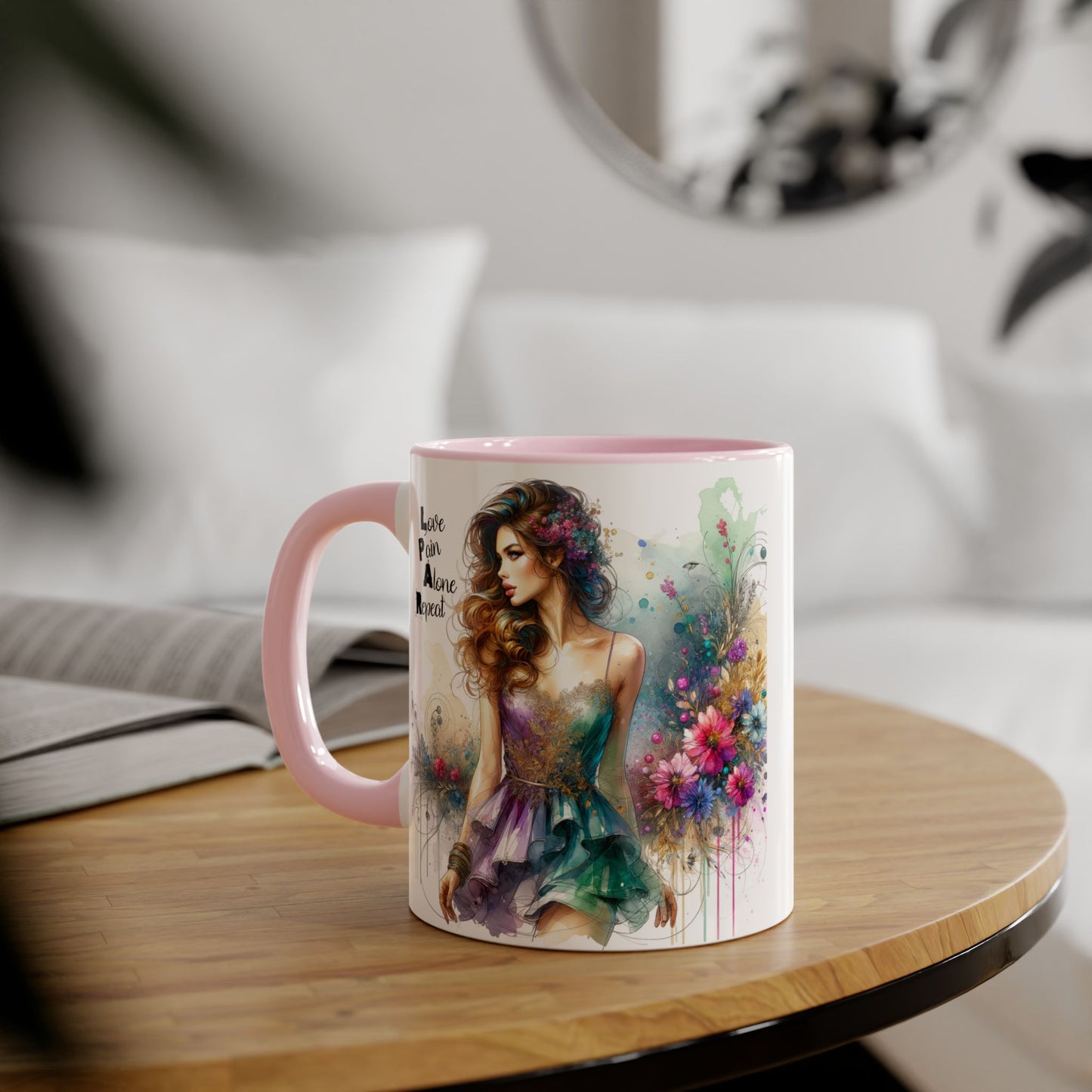 Whimsical Floral Accent Mugs, 11oz - Perfect for Coffee Lovers, Gift for Her, Home Decor, Birthday, Mother's Day