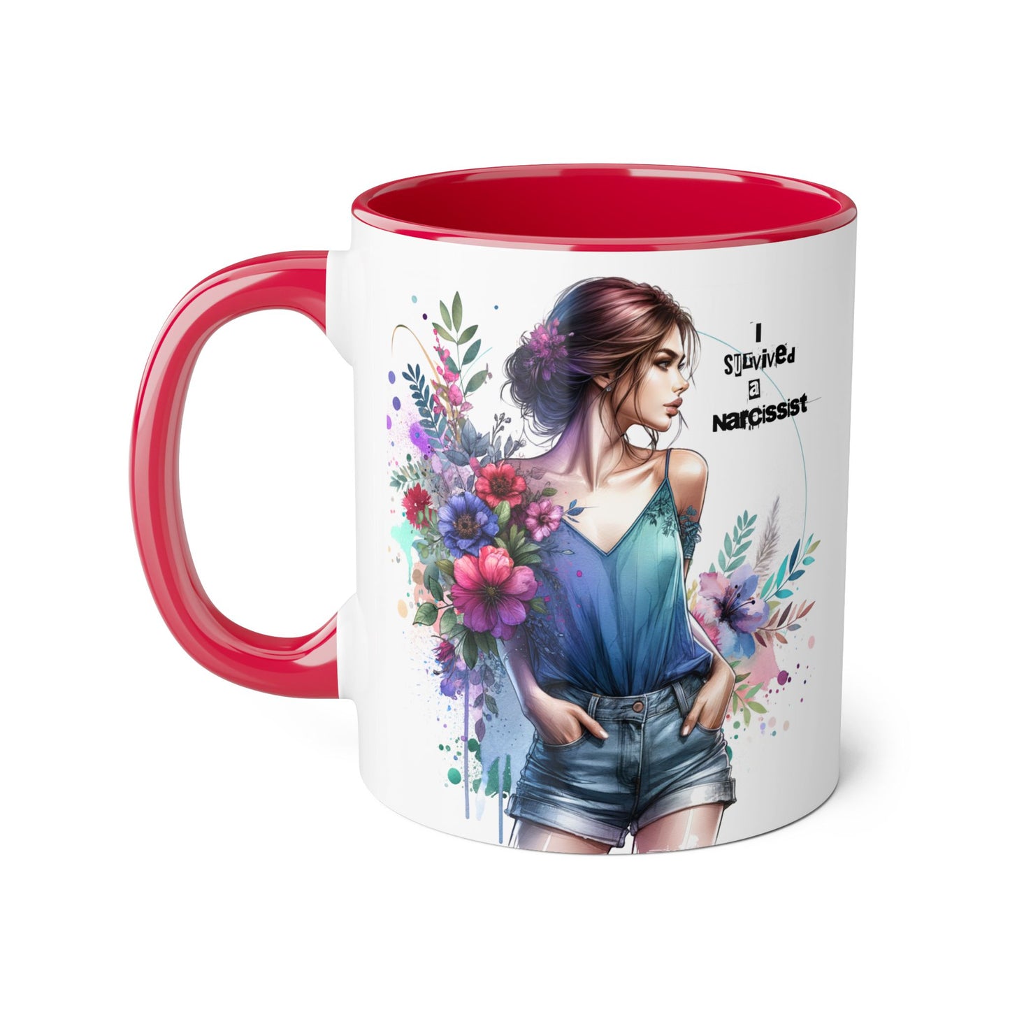 Floral Art Accent Mug - Stay Wild & Nameless, Bohemian Coffee Cup, Floral Gift for Her, Unique Home Decor, Mug for Tea Lovers