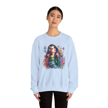 Lost You And Found Me Bohemian Floral Crewneck Sweatshirt, Cozy Graphic Sweatshirt, Gift for Her, Unique Art Pullover, Spring Fashion Crew
