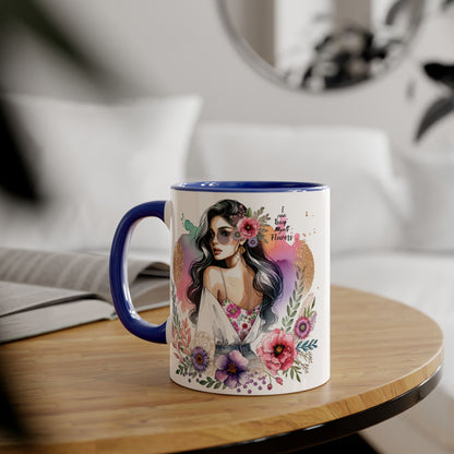 I Can Buy Myself Flowers Floral Accent Mug, Inspirational Gift, Coffee Mug, Artful Tea Cup, Unique Drinkware, Mother's Day, Home Decor