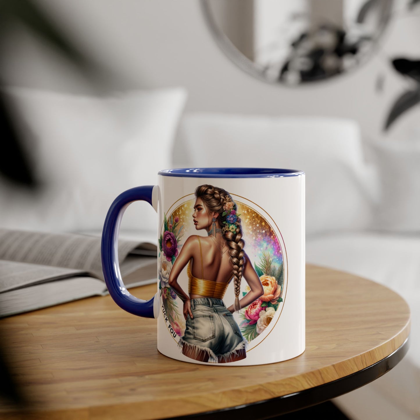 Yuck Fou Artistic Accent Mugs - Beautiful Floral Designs for Coffee Lovers, Gift for Friends, Home Decor, Birthday, Everyday Use