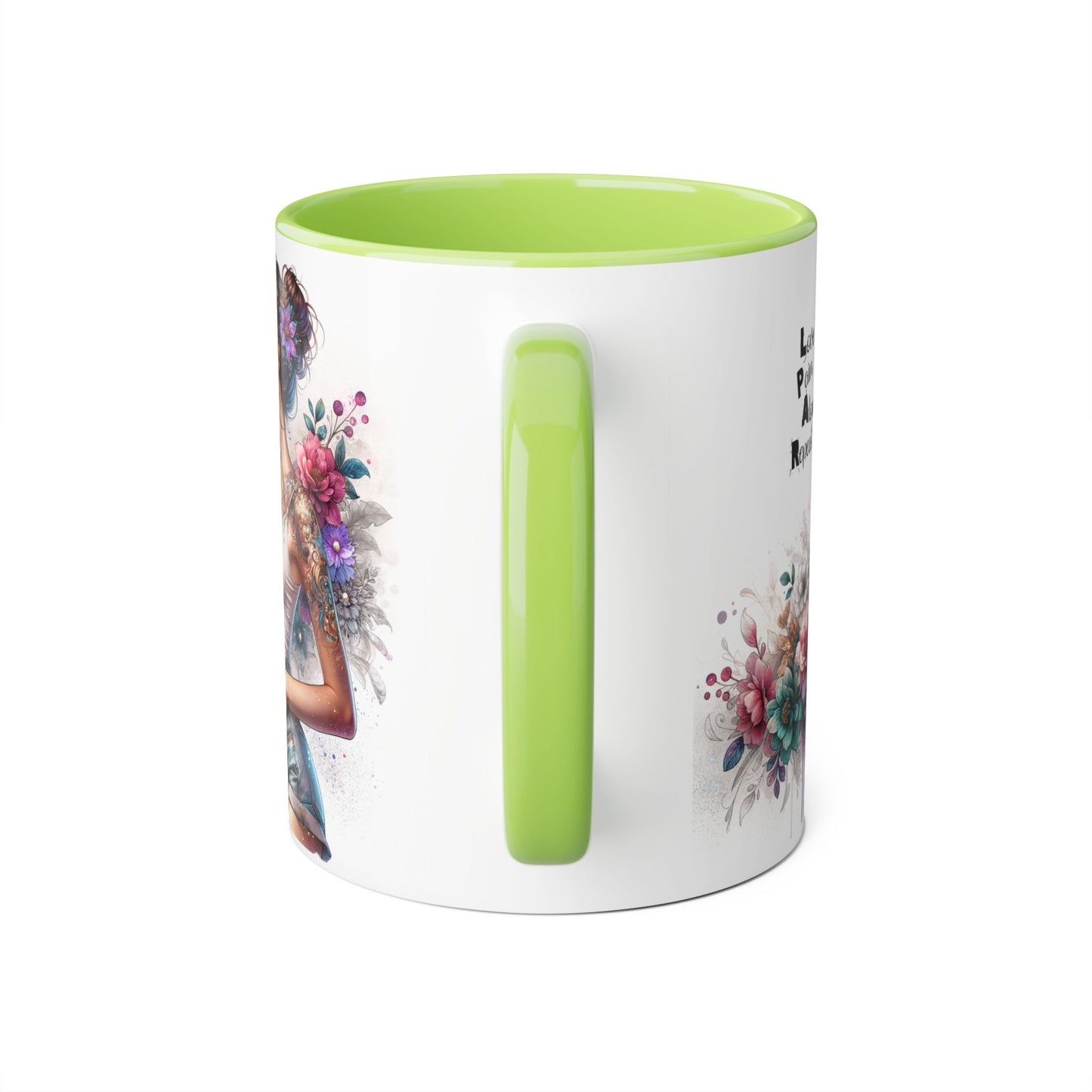 Floral Inspirational Accent Mug, 11oz - Motivational Gift for Mindfulness, Coffee Lovers, Self-Care, Birthday, Home Decor