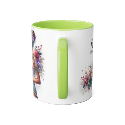 Floral Inspirational Accent Mug, 11oz - Motivational Gift for Mindfulness, Coffee Lovers, Self-Care, Birthday, Home Decor