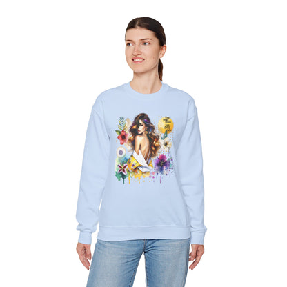 I Don't Make Mistakes, I Just Date Them Floral Art Crewneck Sweatshirt, Comfortable Ladies Fashion, Gift for Her, Boho Style, Casual Outfit, Cozy Sweater