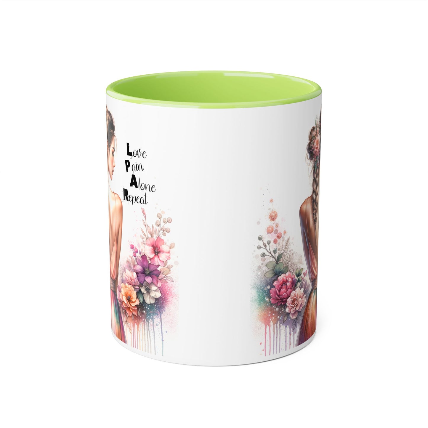 Artistic Floral Accent Mug - Inspirational Gift for Women, Coffee Lover's Decor, Unique Tea Mug, Perfect for Birthdays, Self-Care