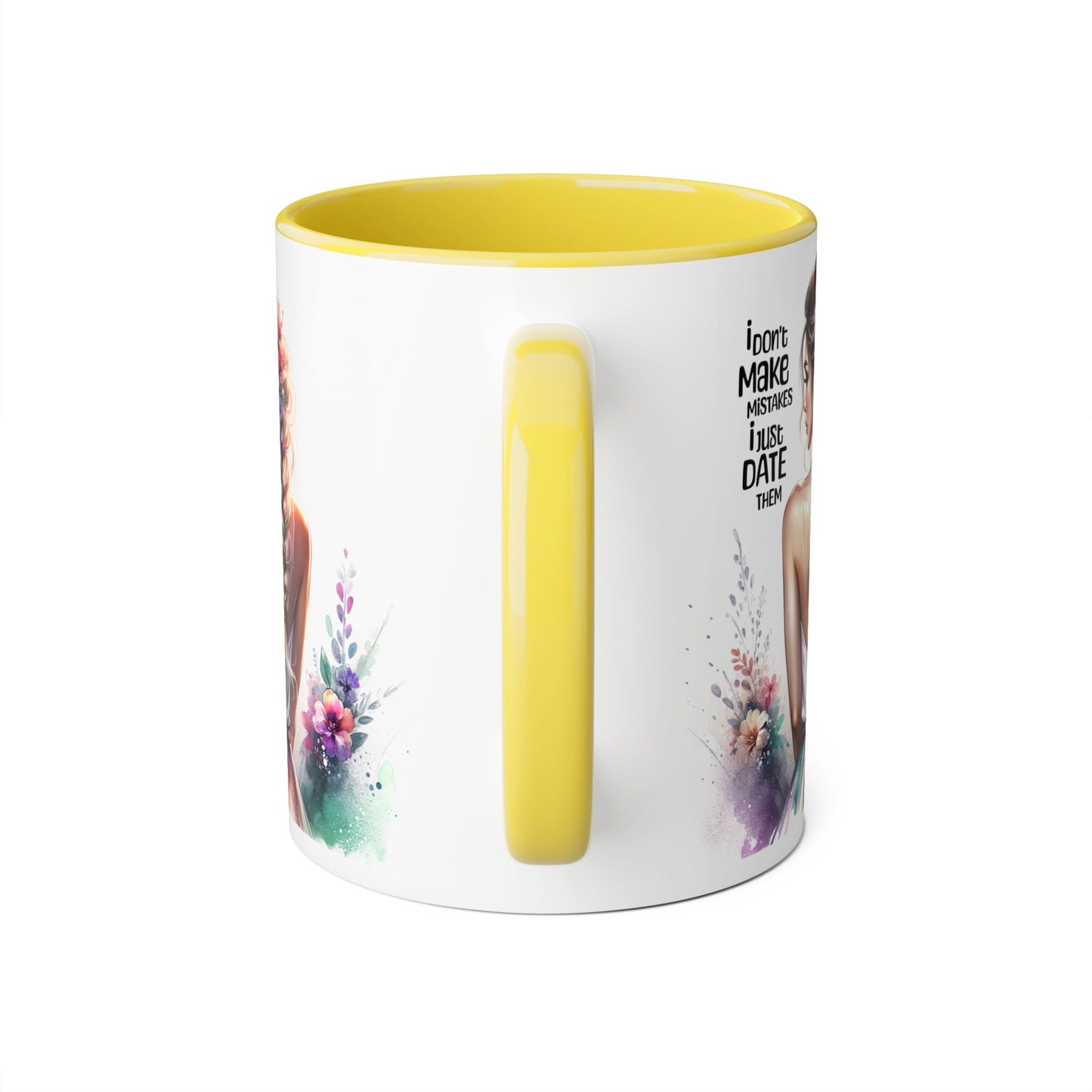 I Don't Make Mistakes, I Date Them Artistic Accent Mugs: Beauty & Floral Design, Perfect for Gifts, Home Decor, Coffee Lovers, Birthday Celebrations, Inspirational Quotes
