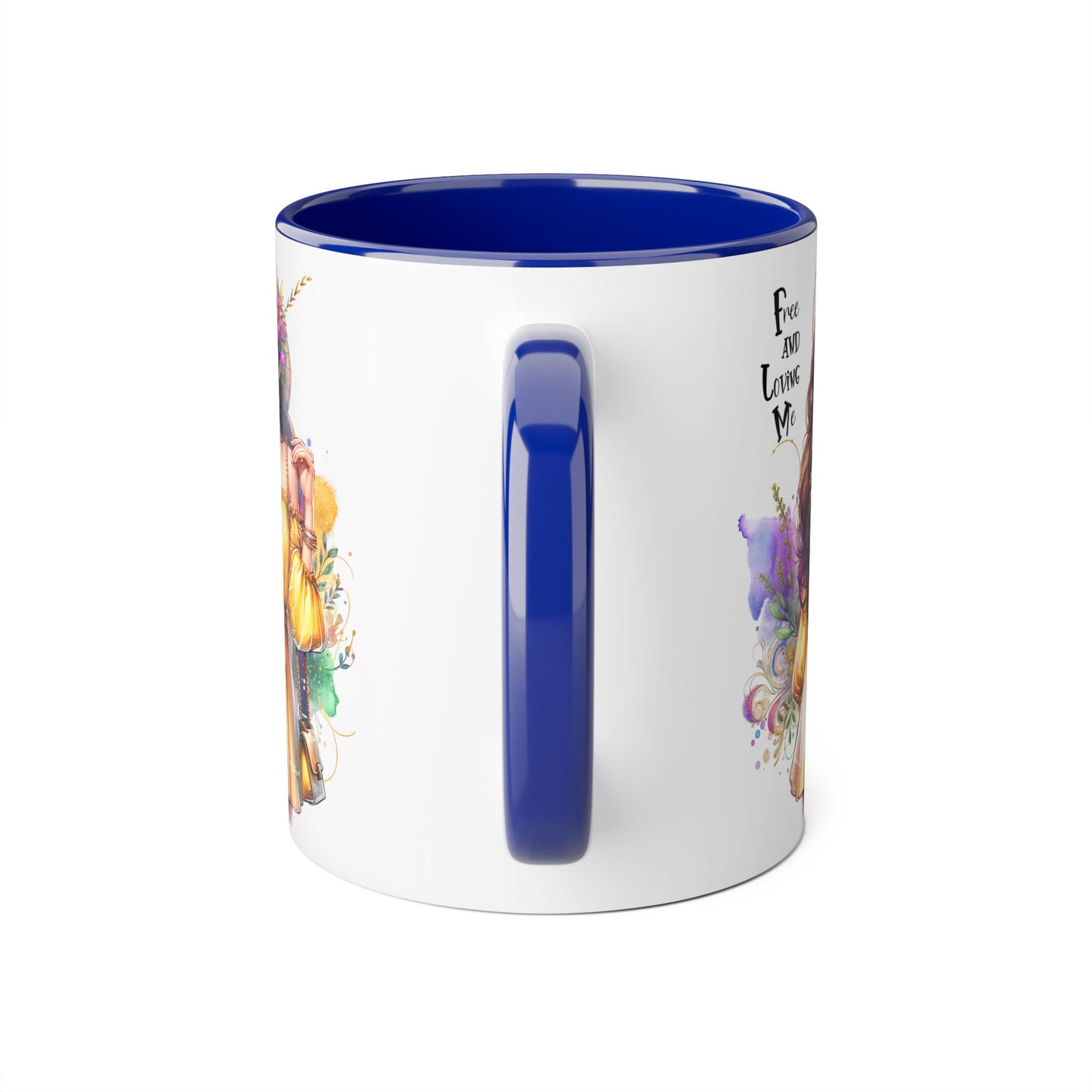 Free and Loving Me Vibrant Accent Mug, Colorful Coffee Cup for Self-Care