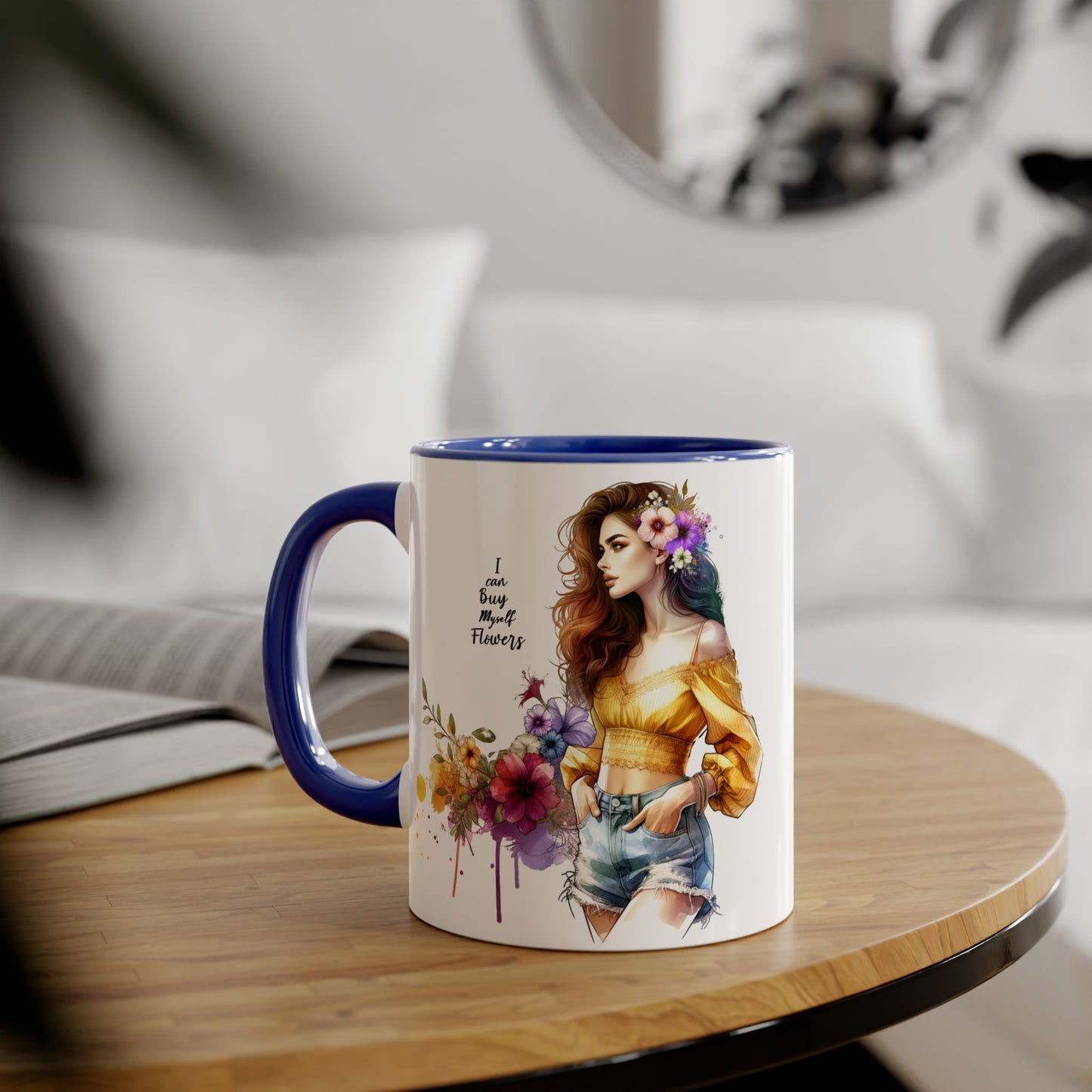 I Can Buy Myself Flowers Floral Bohemian Accent Mug - Perfect Gift for Flower Lovers, Art Enthusiasts, Home Decor, Spring Celebrations, Coffee Lovers