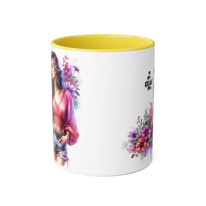 Floral IDGAF Accent Mug - Coffee Cup, Gift for Her, Trendy Mug, Unique Kitchen Decor, Flower Design