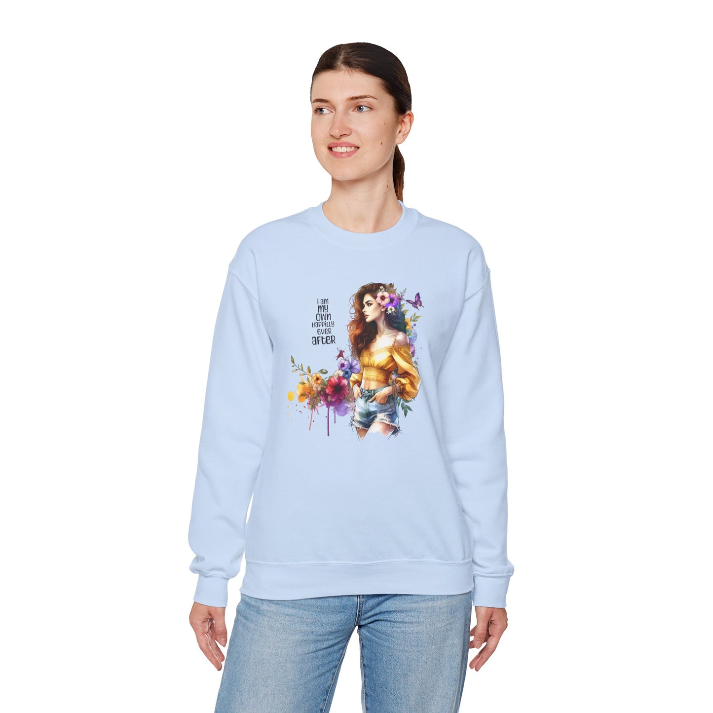 I Am My Own Happily Ever After  Artistic Unisex Heavy Blend™ Crewneck Sweatshirt - Perfect Gift for Artists, Creative Souls, Birthdays, Casual Wear, Art Lovers