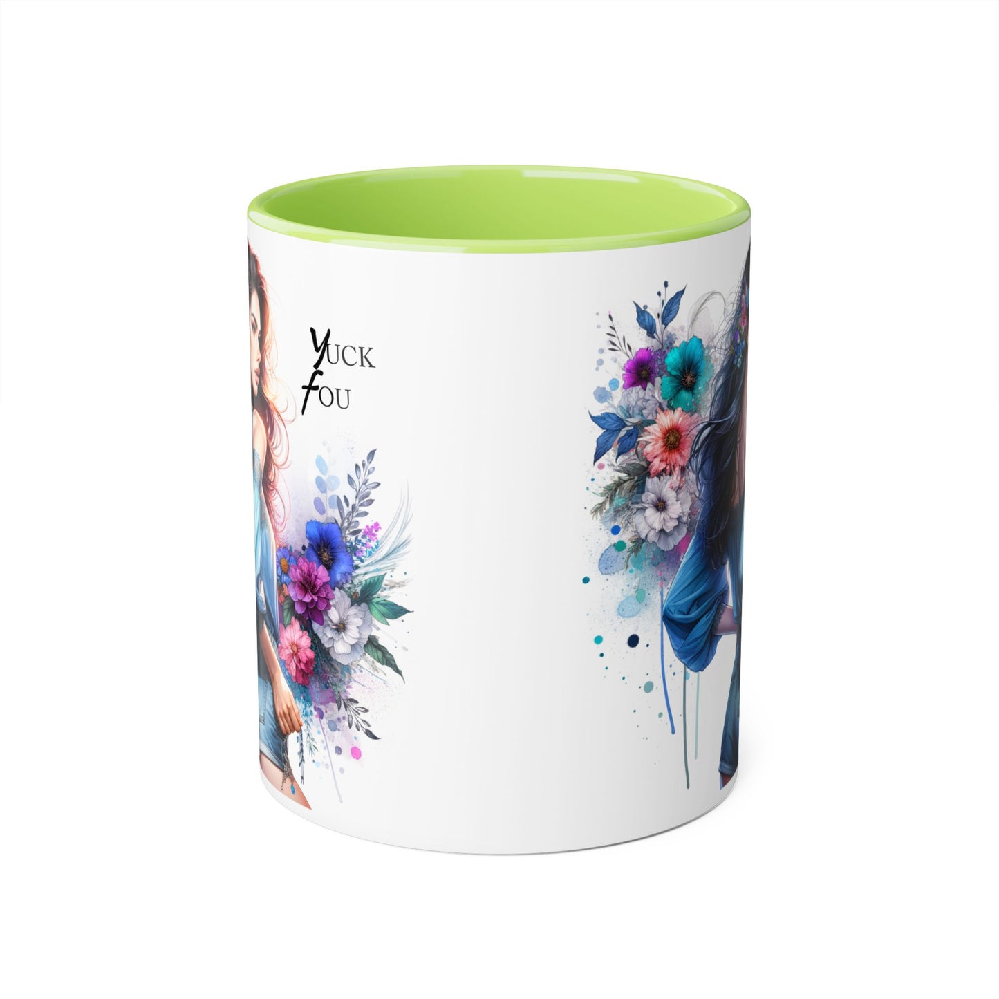 Yuck Fou Floral Graphic Accent Mug: Perfect Gift for Tea Lovers, Coffee Breaks, Home Decor, Inspirational Quotes, Mother's Day, Birthdays