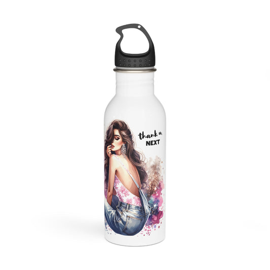Thank U, Next Glamorous Water Bottle, Stylish Drinkware for Her, Trendy Gift, Eco-Friendly Travel Accessories, Personalized Hydration