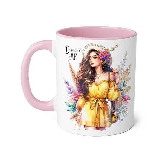 Divorced AF Accent Mug, Empowering Coffee Cup, Self-Love Gift for Her, Unique Birthday Present, Motivational Drinking Vessel