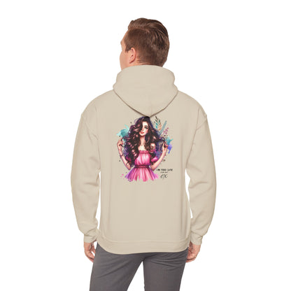 I'm Too Cute For My Ex Colorful Artistic Hooded Sweatshirt, Trendy Unisex Hoodie, Gift for Art Lovers, Cozy Fashion, Casual Streetwear