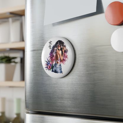 I Don't Make Mistakes, I Date Them Trendy Button Magnet - 'I Don't Make Mistakes, I Just Date Them', Floral Chic Decor, Gift for Her, Fun Kitchen Accessory, Fridge Magnet