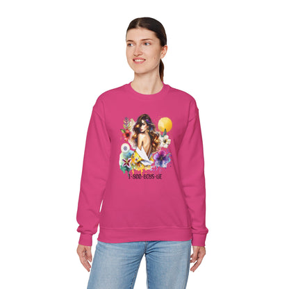 1-800-Boys-Lie Bohemian Floral Crewneck Sweatshirt, Trendy Oversized Sweater, Unique Gift for Her, Cozy Fall Apparel, Birthday & Casual Wear