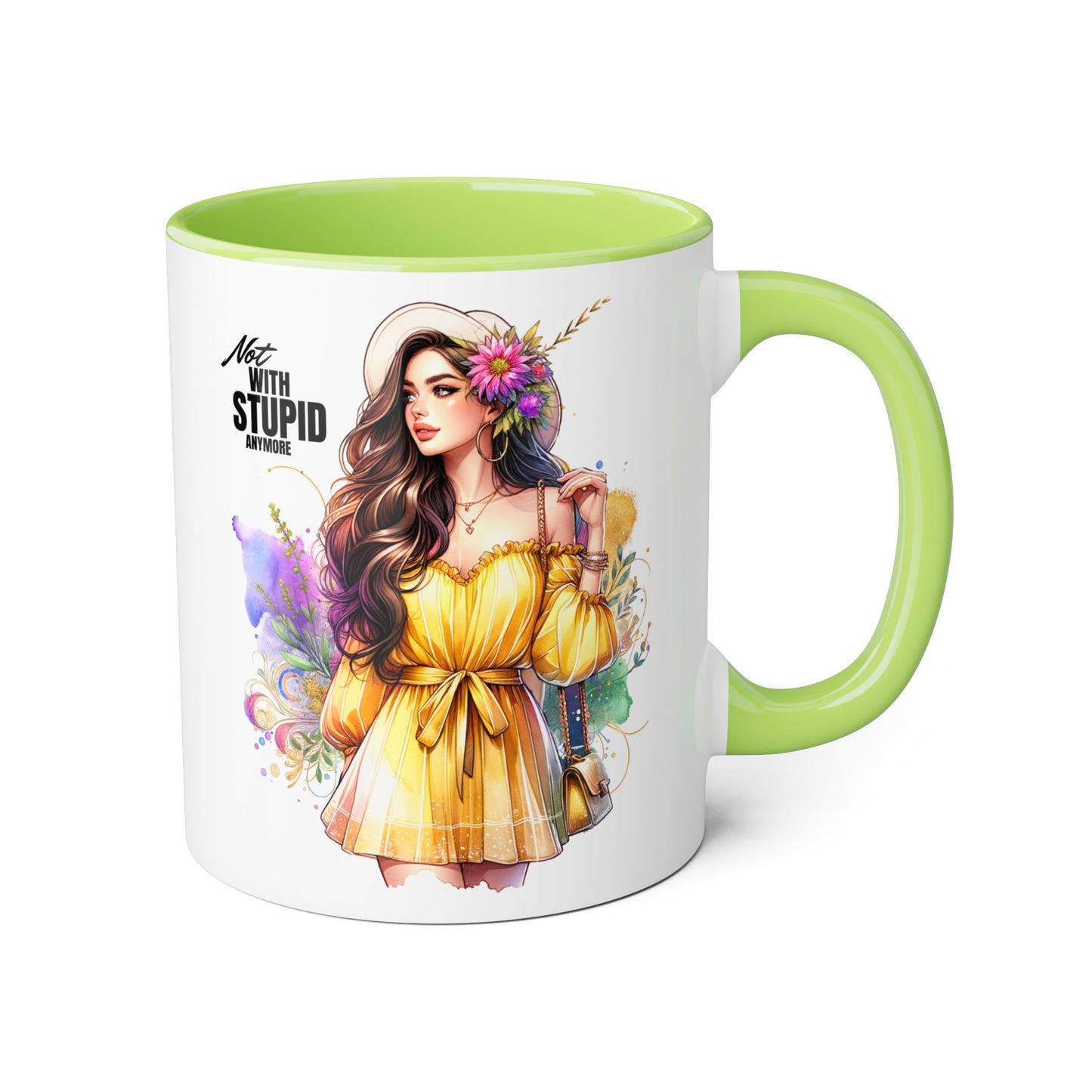 Not With Stupid Anymore Humoristic 11oz Accent Mug