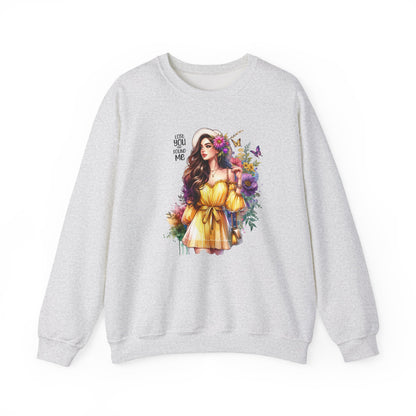 Lost You And Found Me Floral Art Crewneck Sweatshirt, Cozy Unisex Sweater, Gift for Her, Spring Fashion, Inspirational Apparel