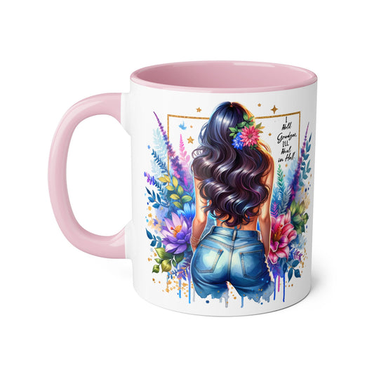 I Hold Grudges, I'll Heal in Hell  Humoristic Colorful Floral Accent Mug, Art-Inspired Coffee Cup, Gift for Her, Mother’s Day, Birthday, Home Decor, Unique Design