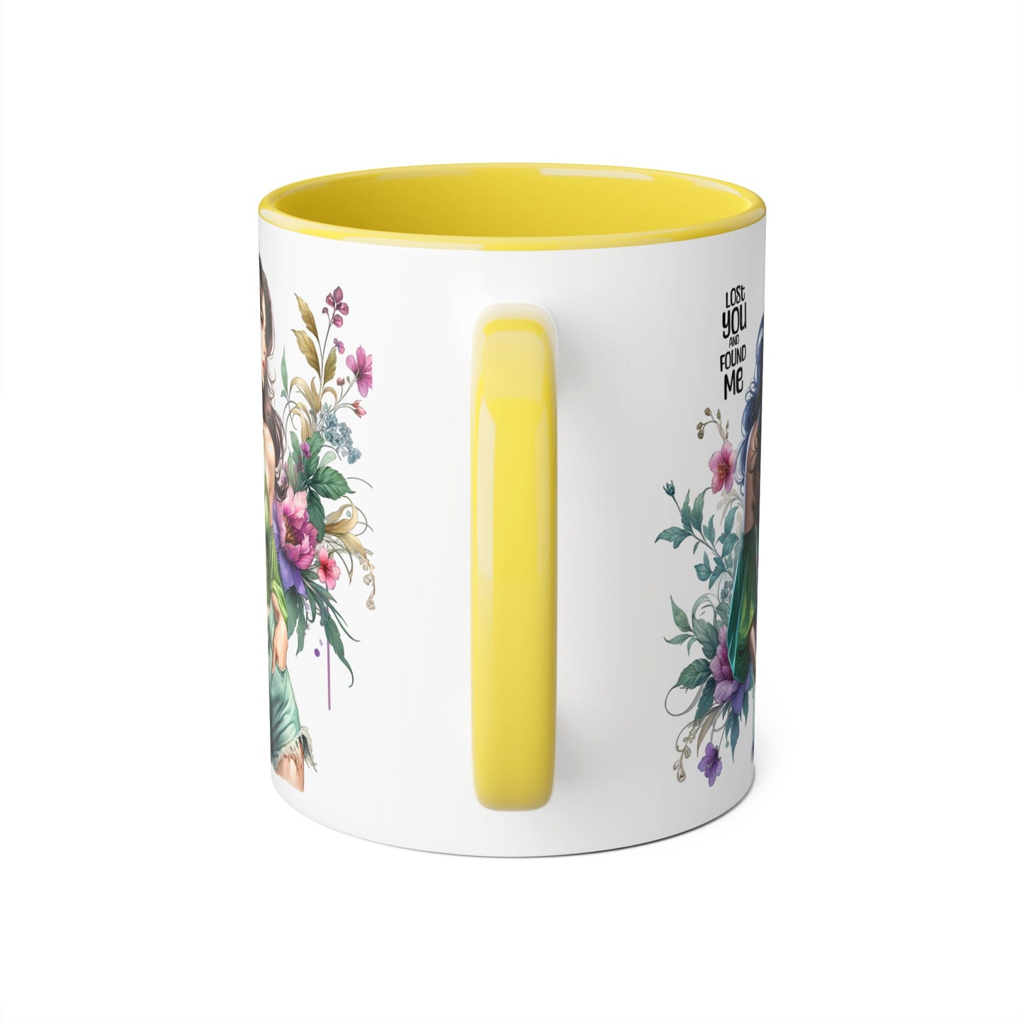 Lost You and Found Me Whimsical Floral Accent Mug for Nature Lovers, Unique Gift for Friends, Home Décor, Coffee Tea Drinkware, Thoughtful Gift Idea