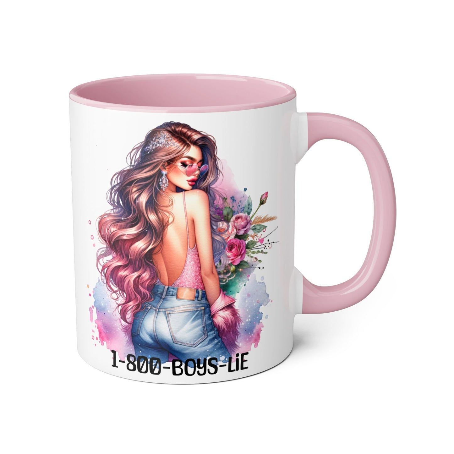 Trendy Coffee Mug with Chic Girl Design - Perfect Gift for Friends, 1-800-Boys-Lie, Cute Floral Mug, Birthday Gift, Coffee Lover, [...]